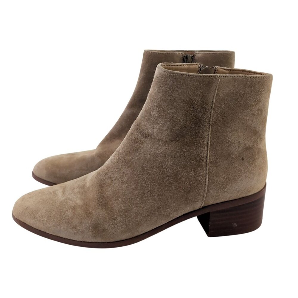 J Crew Walker Ankle Boots Womens 7 Beige Suede Country Western Casual Neutral